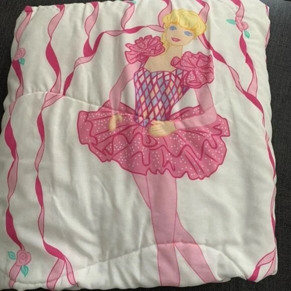 💖 1995 Barbie Comforter Twin Size 59x84 | Vintage Mattel Bedding | No Flaws - Picture 4 of 13
